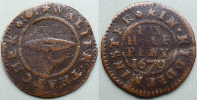 Kidderminster, Walter Thatcher 1670 halfpenny